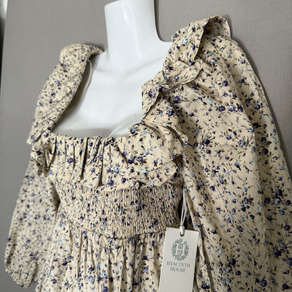 Tuckernuck Hyacinth House Floral Mini Dress Extra Small Womens Cottagecore New - Picture 8 of 11